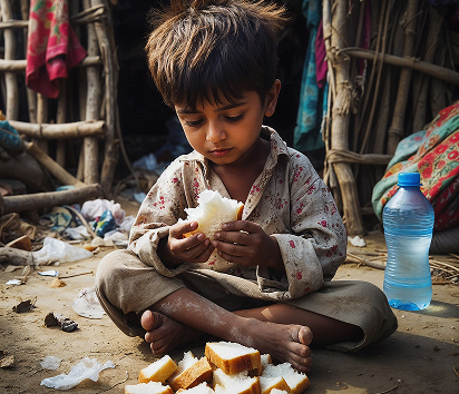 A child participating in a community program