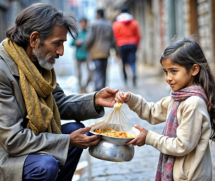A volunteer connecting with a community member